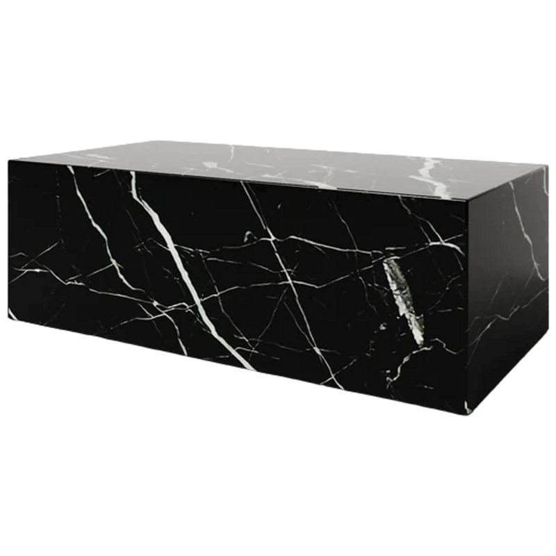 BETACH Genuine Marble Block Coffee Table Black Marble & Reviews Wayfair